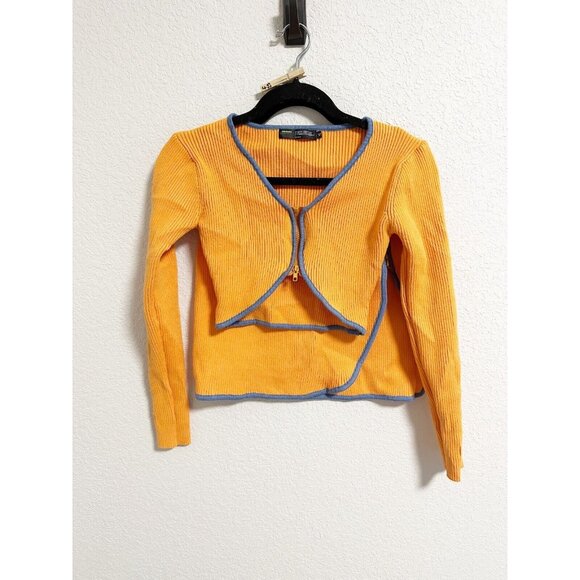 Finesse Womens Riley Radiating Set Long Sleeve Top Mini Skirt Orange Size XS/S - Picture 3 of 9